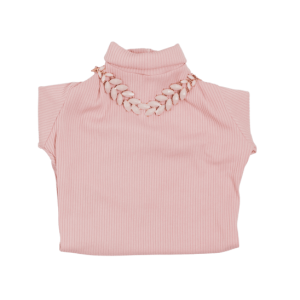 Cotton lace blouse with necklace